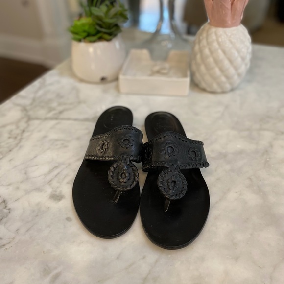 Jack Rogers Shoes - JACK ROGERS BLACK LEATHER SANDALS!🖤